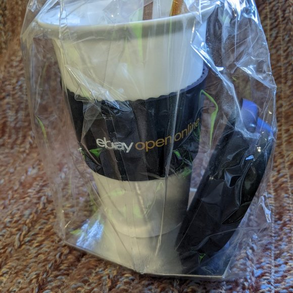 Coffee/Tea Cup W/black Lid And Tea Holder - Picture 6 of 8